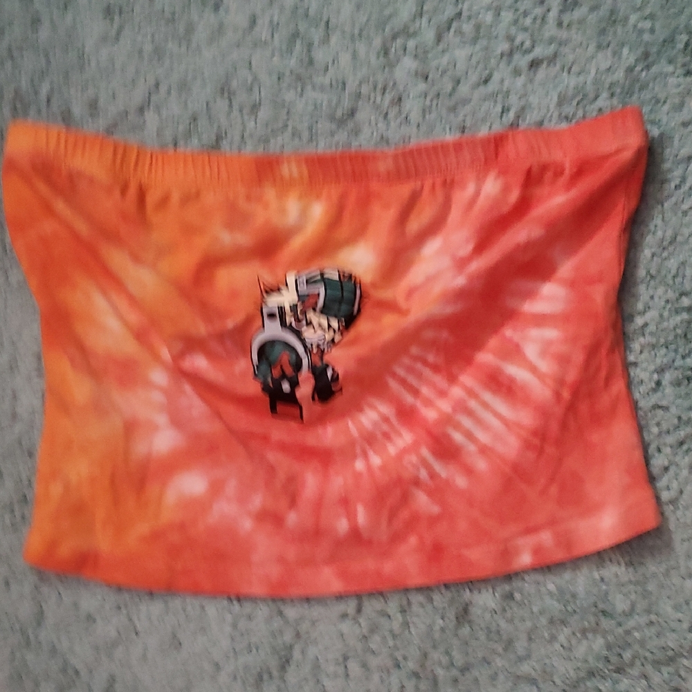 Hot Topic Orange Tie-Dye Womens Crop Tube Top